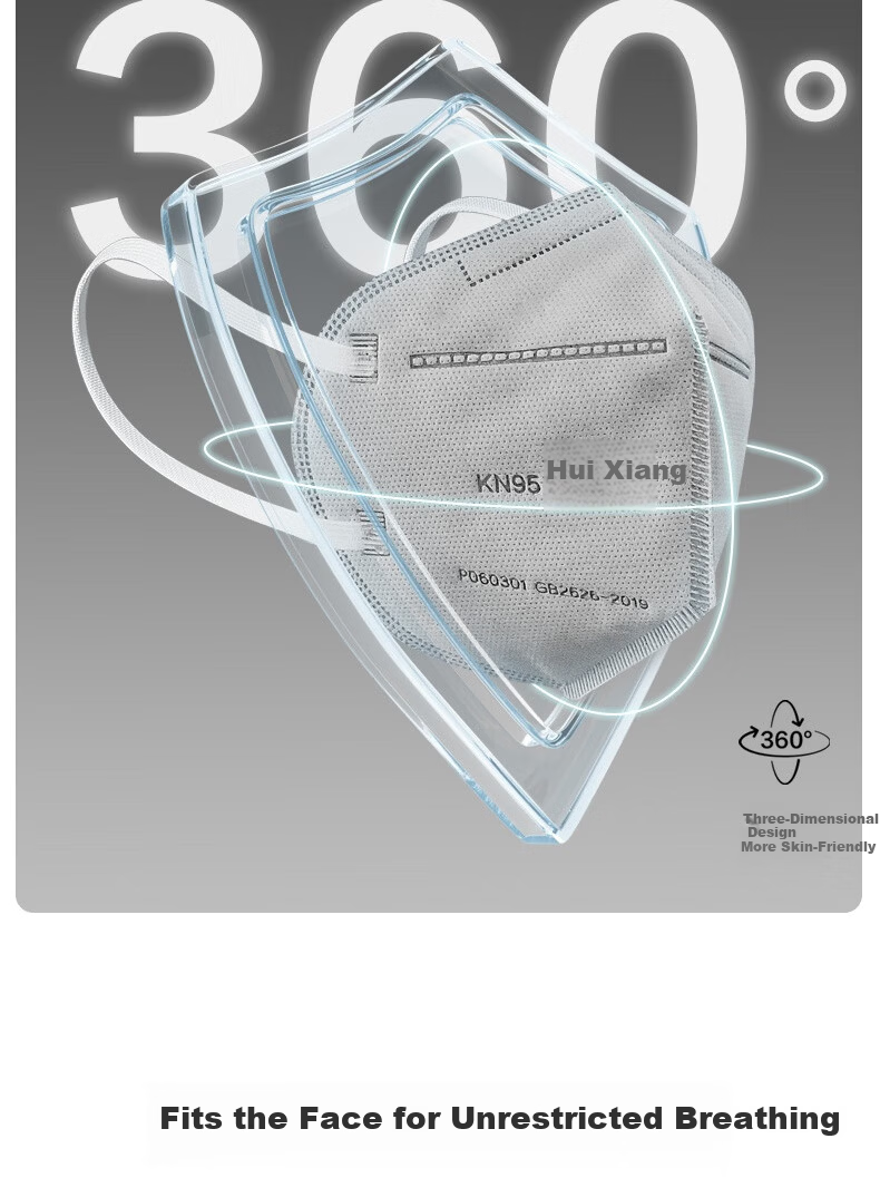 Huixiang JD Industrial Private Label Over-Ear Activated Carbon Foldable Self-Absorption Filter Dustproof Particle Respirator Mask 50pcs/Box P060301 10