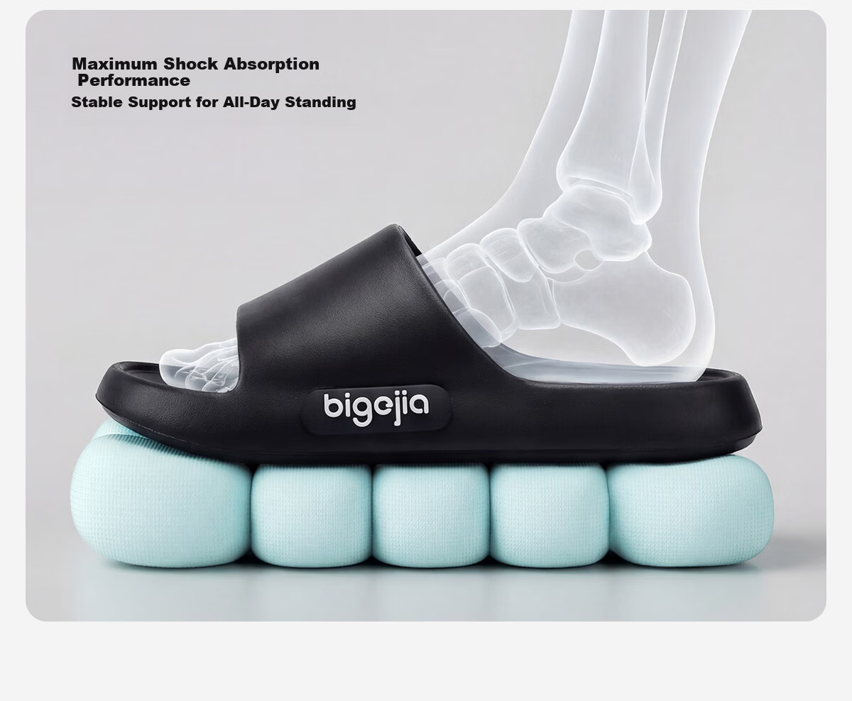 Bigga Plus Size Men's Slippers Indoor Home 4849 Shower Non-Slip EVA Extra Wide Summer Black 50-51 7