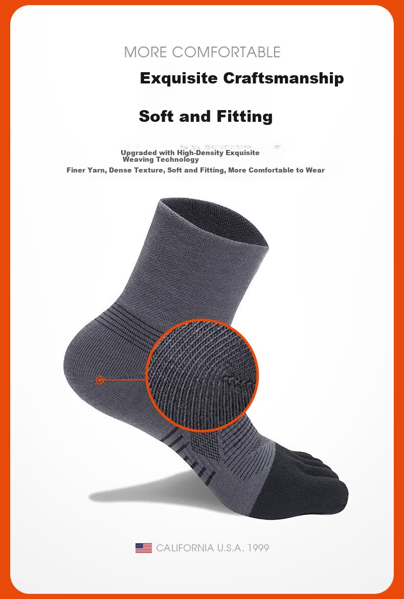 TFO DuPont Coolmax Five-Toe Socks Comfortable Breathable Quick-Dry Sports Socks A2202435 Men's Blue 6