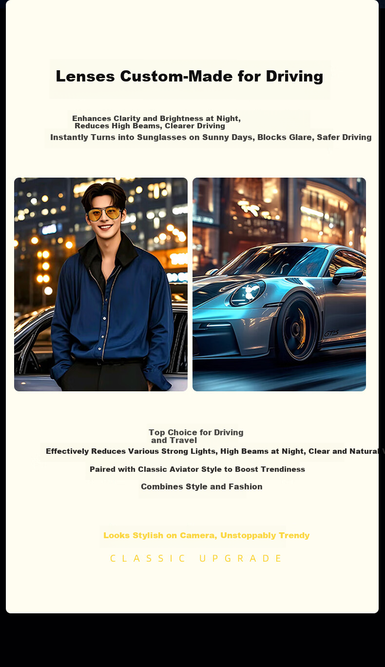 CAPONI Photochromic Night Vision Sunglasses Day and Night Use Polarized Driving Glasses for Men and Women Anti-Glare 2