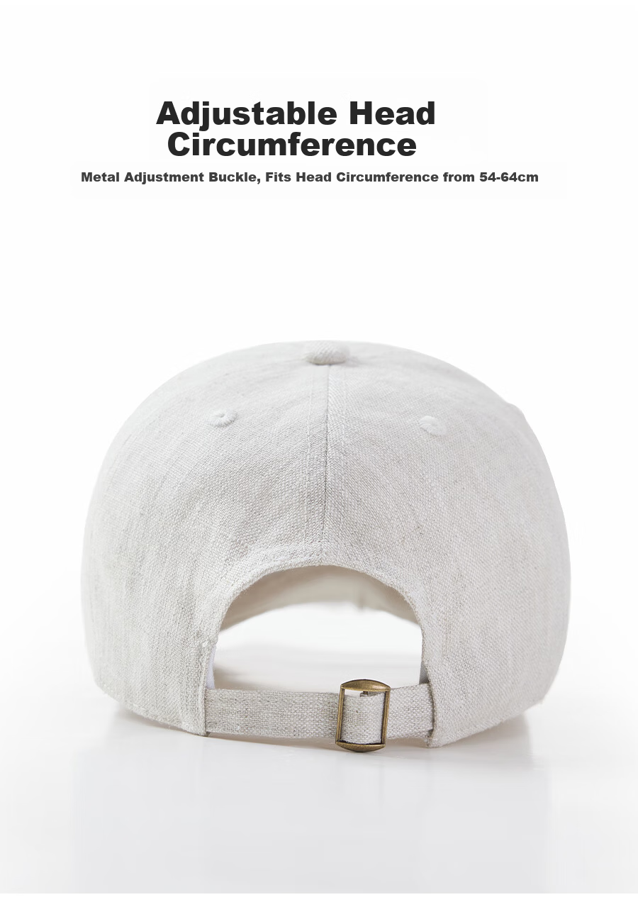 Hengyuanxiang Linen Baseball Cap Men's Summer Long Brim Thin Breathable Sunshade Large Head Grandpa Duckbill Hat Father's Day Gift 6