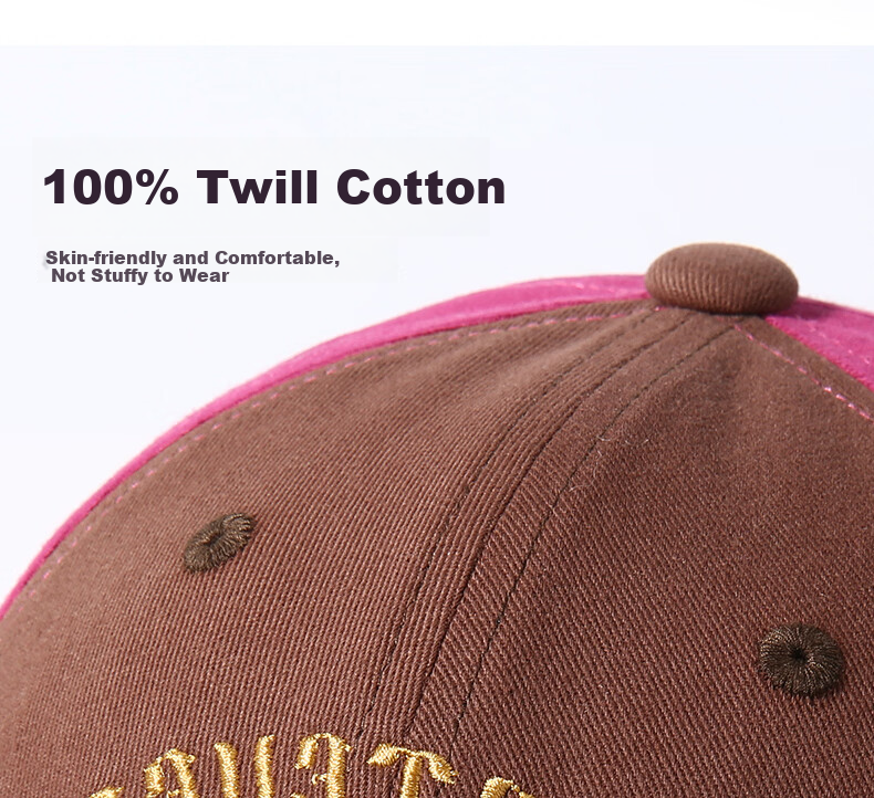 CACUSS Colorblock Baseball Cap for Women Spring New Letter Embroidered Vintage American Sunshade Slim Face Blue-Purple 5