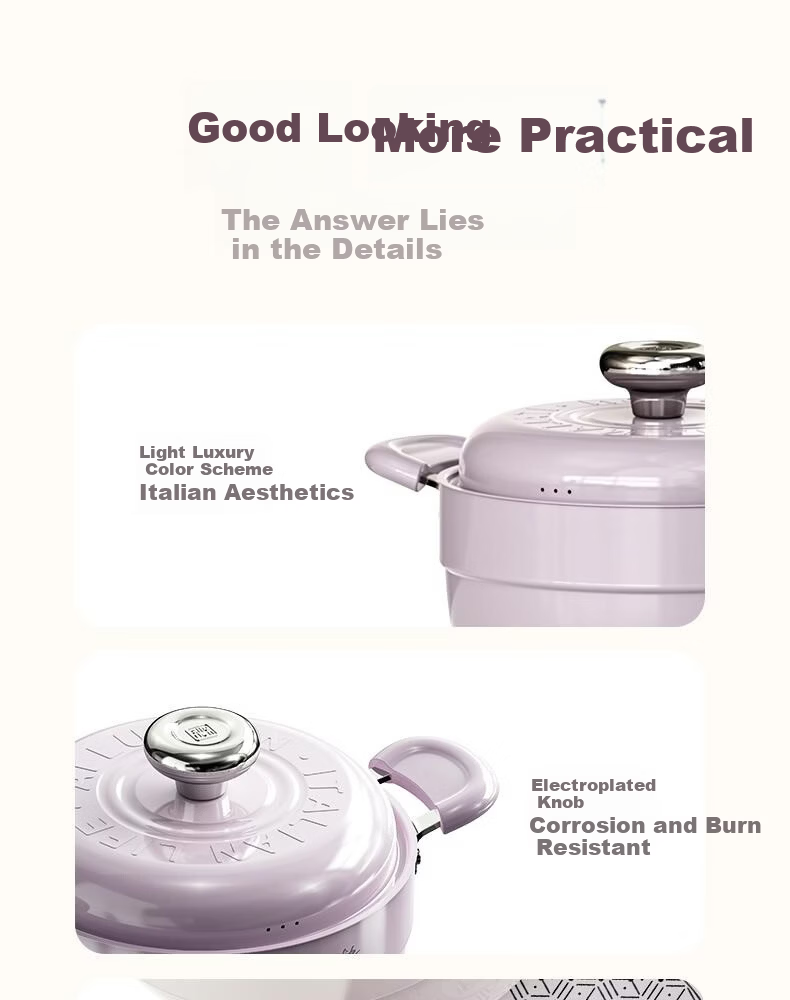 Alluflon Aluflon Soup Pot Healthy 0-Fluorine Coating Titanium Ceramic Milk Pot Trendy Purple Coconut Pot 22cm 11