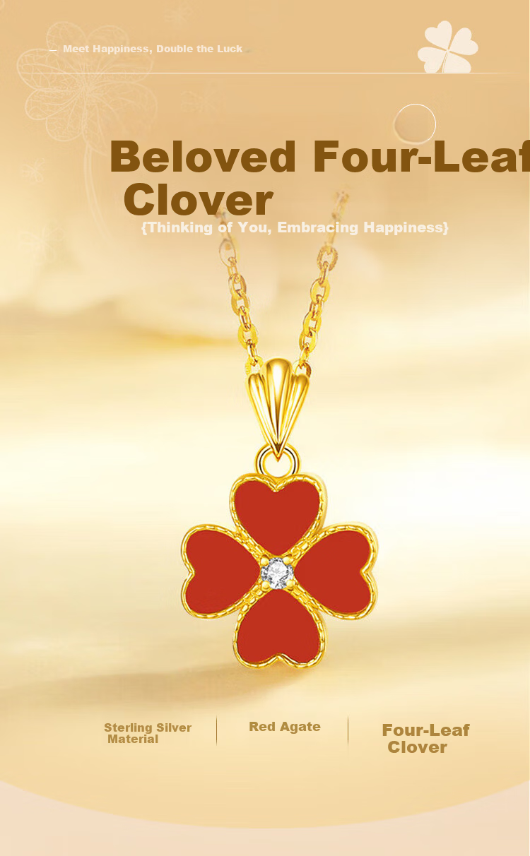 ALLOVE Four-Leaf Clover Sterling Silver Necklace for Women Luxury Pendant Birthday 520 Valentine's Day Gift for Girlfriend Wife 1