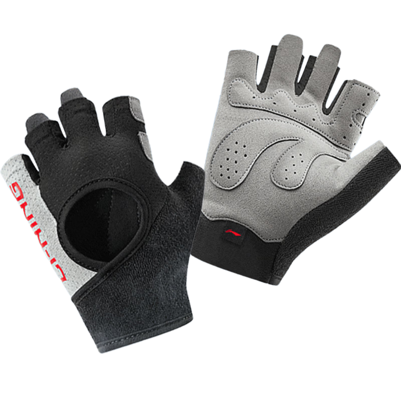 Li-Ning Fitness Gloves for Men And Women, Sports Pull-Up Bar Equipment Training, Wear-Resistant Non-Slip Cycling Fingerless Gloves for Weightlifting And Exercise