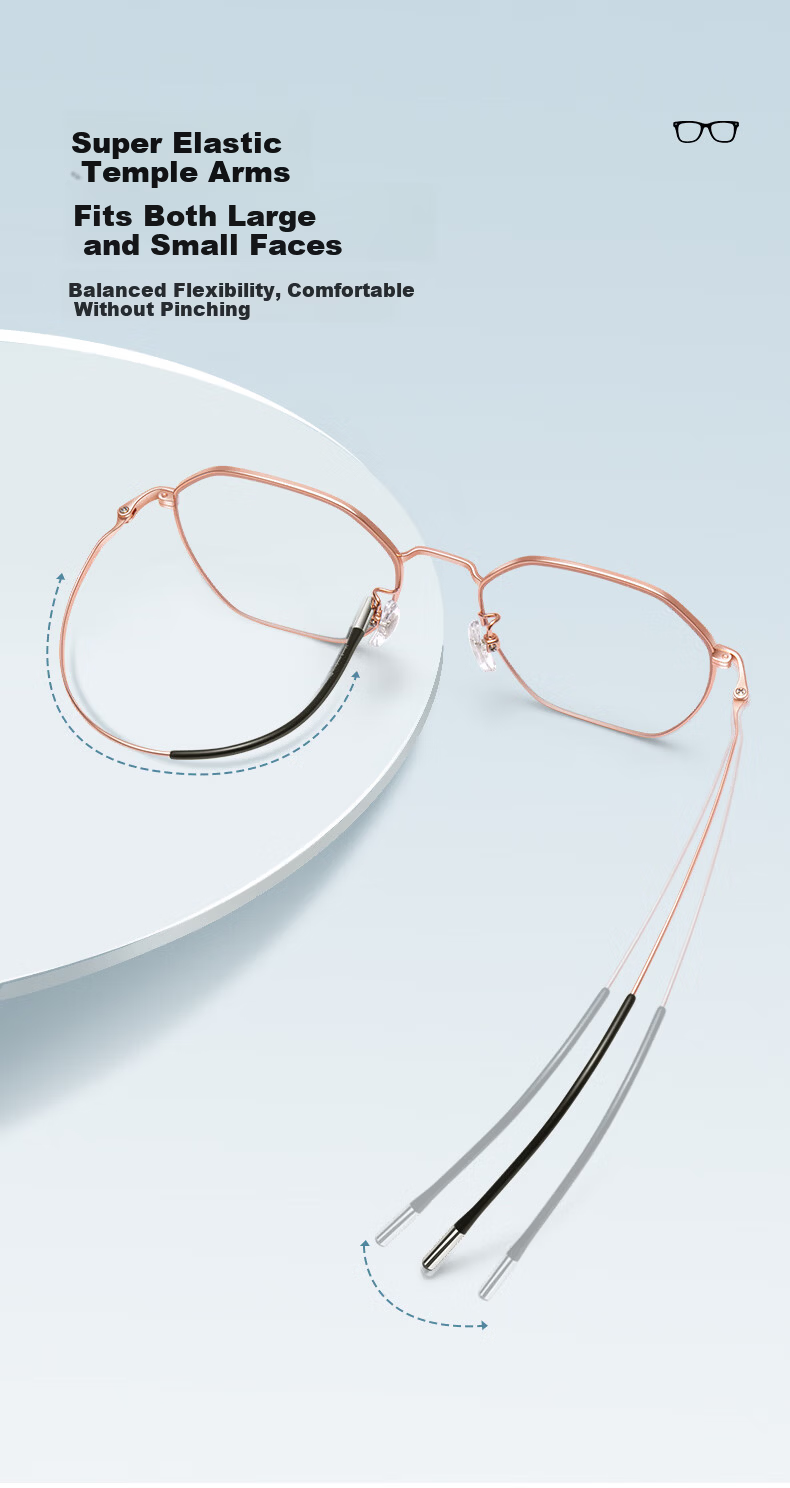 LOHO Ultra-Light 6g Beta Titanium Pure Titanium Eyeglass Frames for Women, Anti-Blue Light Radiation, Prescription Available, Zeiss Lenses, Anti-Fatigue for Me 4