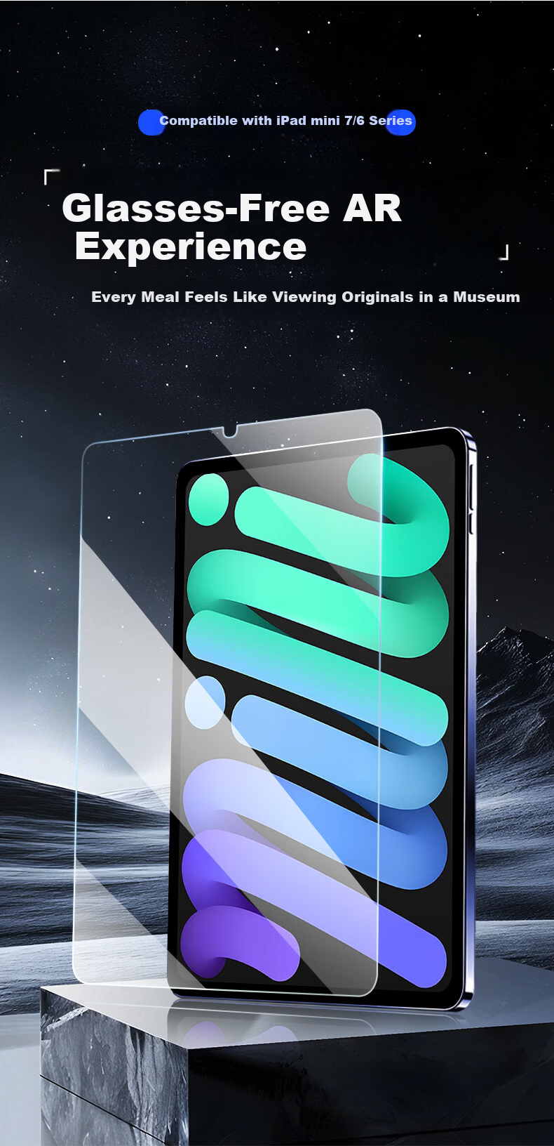 ALittleFlower [Hot Sale 1M+ AR Anti-Glare] Tempered Glass Screen Protector for iPad mini 7/6 2024/21 New 8.3-inch HD Anti-Drop Tablet Film with Tool 3