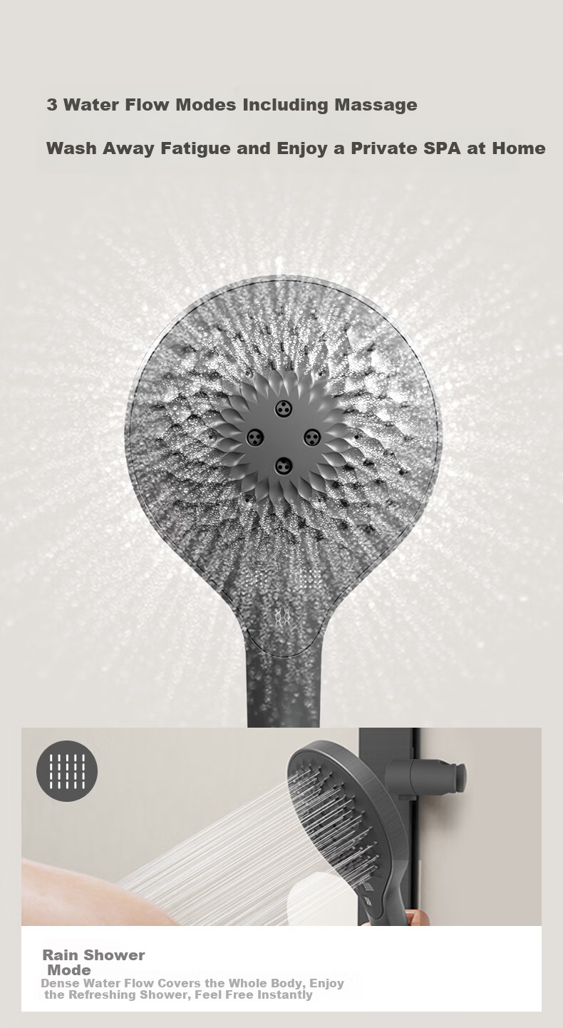 KOHLER Smart Shower Set Rain God 2.0 Thermostatic Shower Head Ink Shadow Gray 7