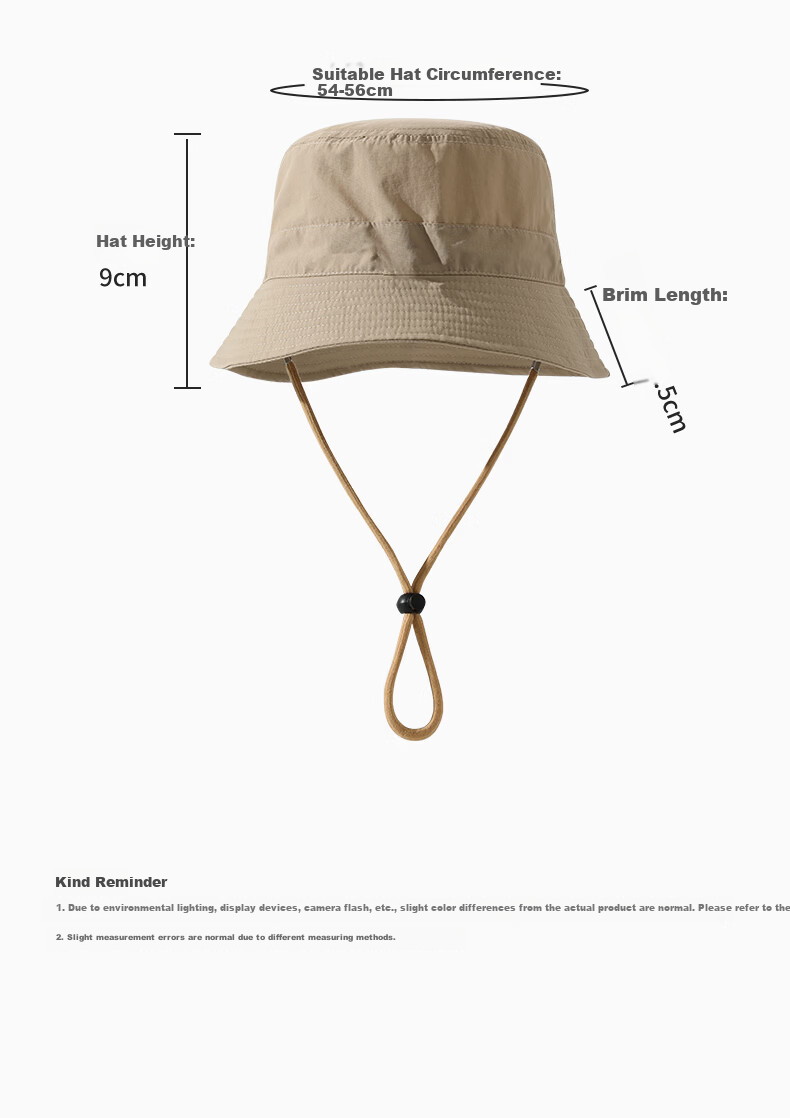Ten Bamboo Fisherman Hat Women Spring Summer Sunshade Outdoor Sunscreen Windproof Wide Brim Bucket Hat Khaki 4