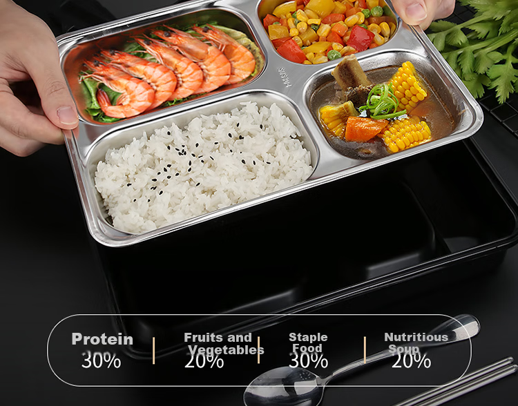 MAXCOOK 304 Stainless Steel Lunch Box, Microwave-Safe 5-Compartment Insulated Student Lunch Box with Utensils, 1.6L Orange MCFT5289 4