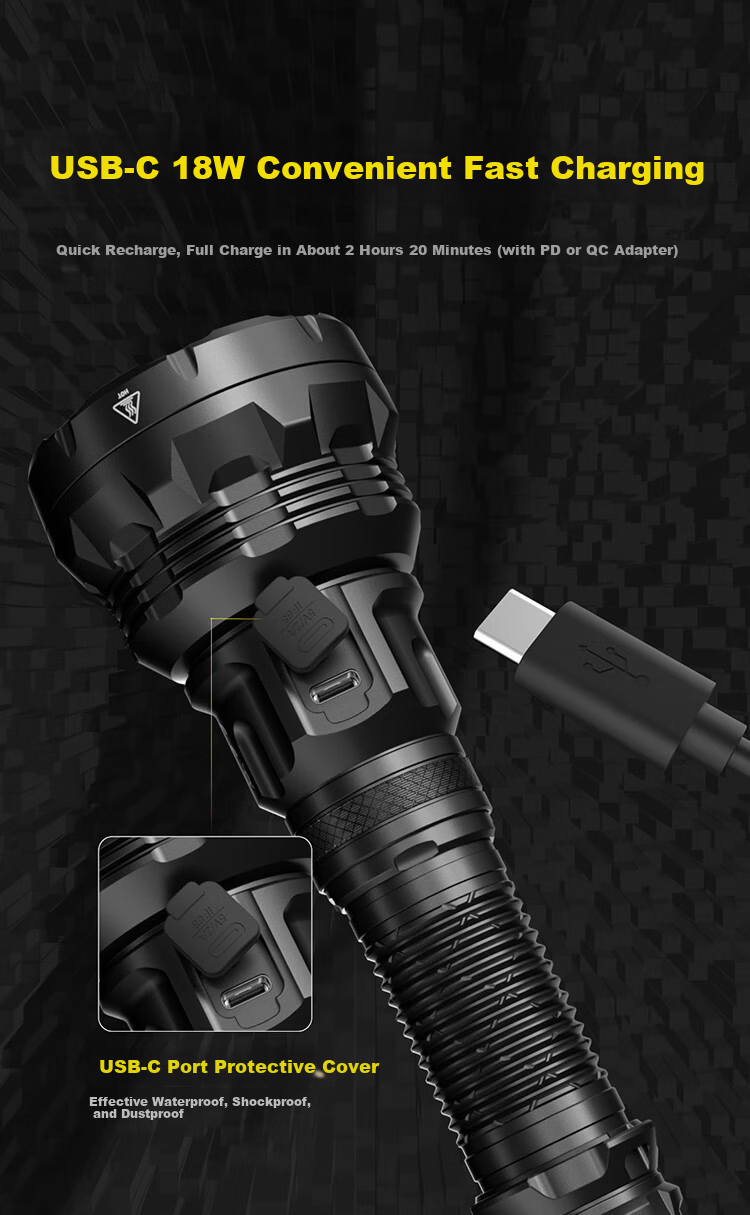 NITECORE P40 Dual Light Source Long-Range LED Flashlight Outdoor High Brightness High Power 7