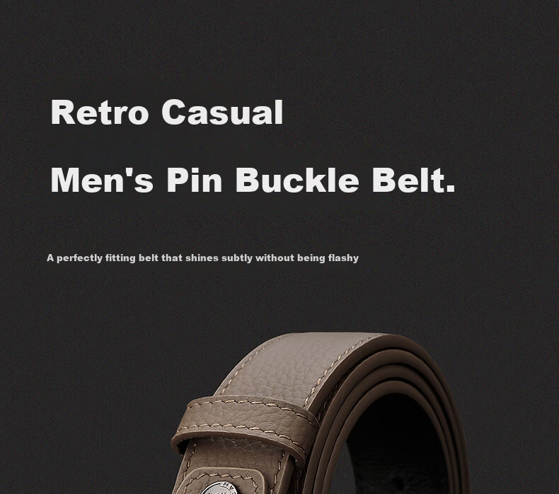 MEXICAN Vintage Men's Leather Belt Pin Buckle Genuine Top Layer Cowhide Business Casual Waistband Pants Belt Birthday Gift for Men 1