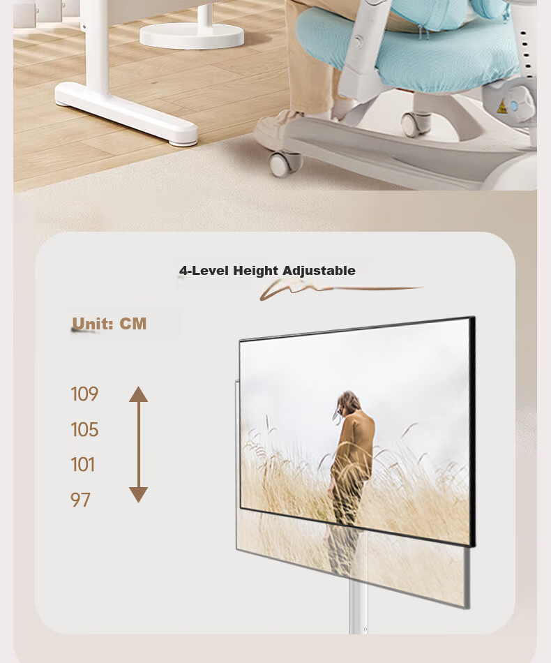Enlip TV Mobile Stand 360° Rotatable Vertical and Horizontal Screen Friend Machine Stand 24-46 Inch Monitor Stand Movable Floor Cart Live Streaming Projection Mount Universal 8