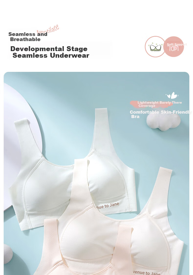 Xueqiman Developmental Period Girls Seamless Vest Underwear for Middle and High School Students 1