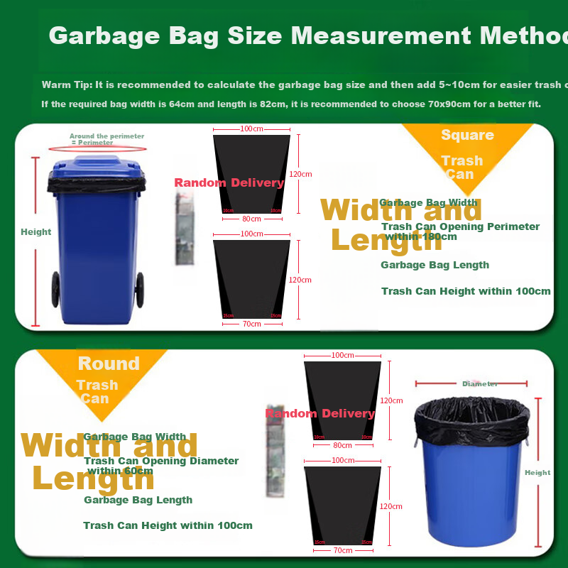 Lide Black Flat Garbage Bags 100x120cm 50pcs Single-Sided 1.5 Mil Extra Large Thickened Property Bags Value Pack