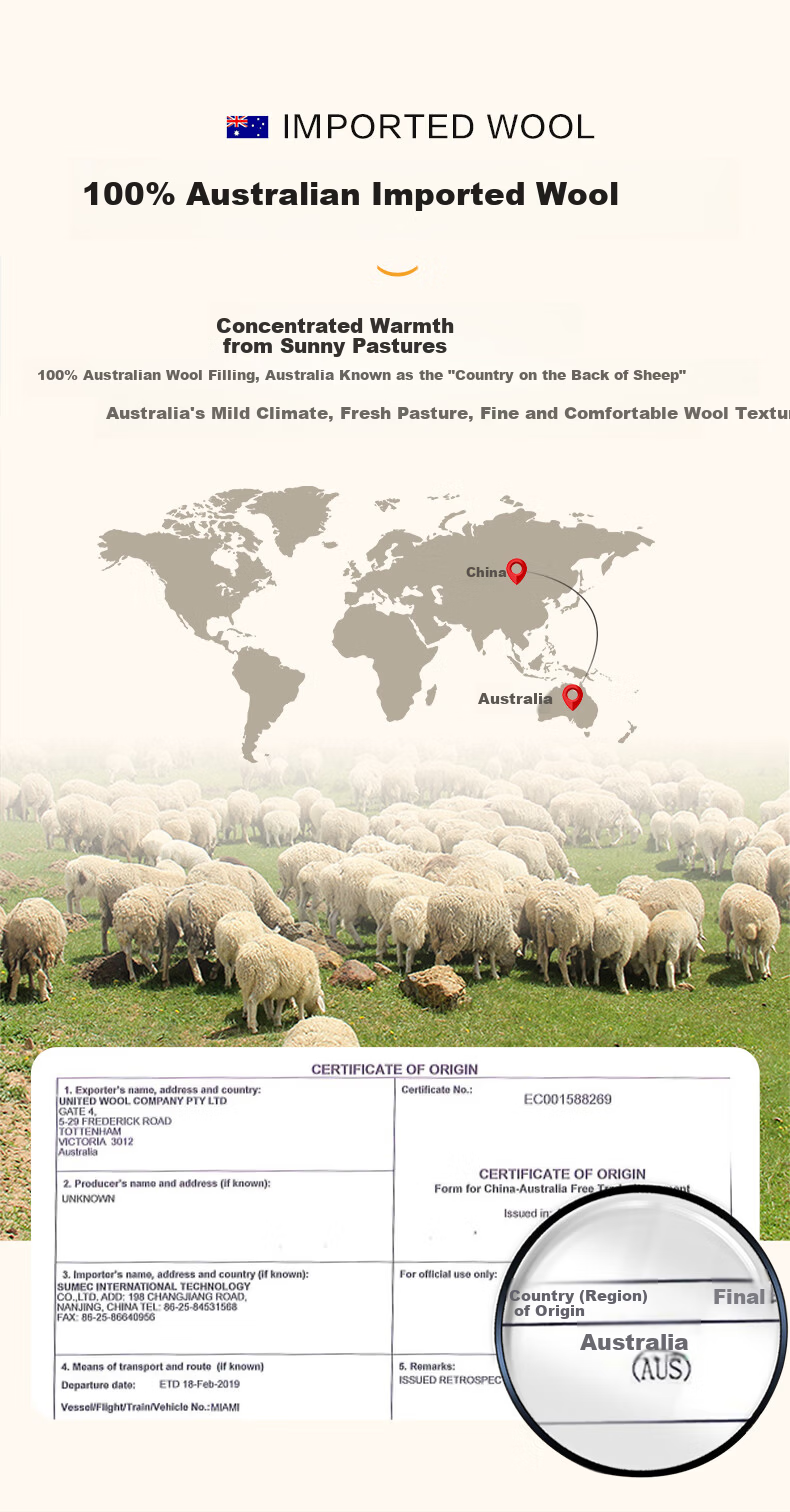 BEYOND Home Textiles Class A Antibacterial 100% Australian Imported Wool Quilt Winter Quilt Core Approx. 6.4 Jin 200*230cm 5