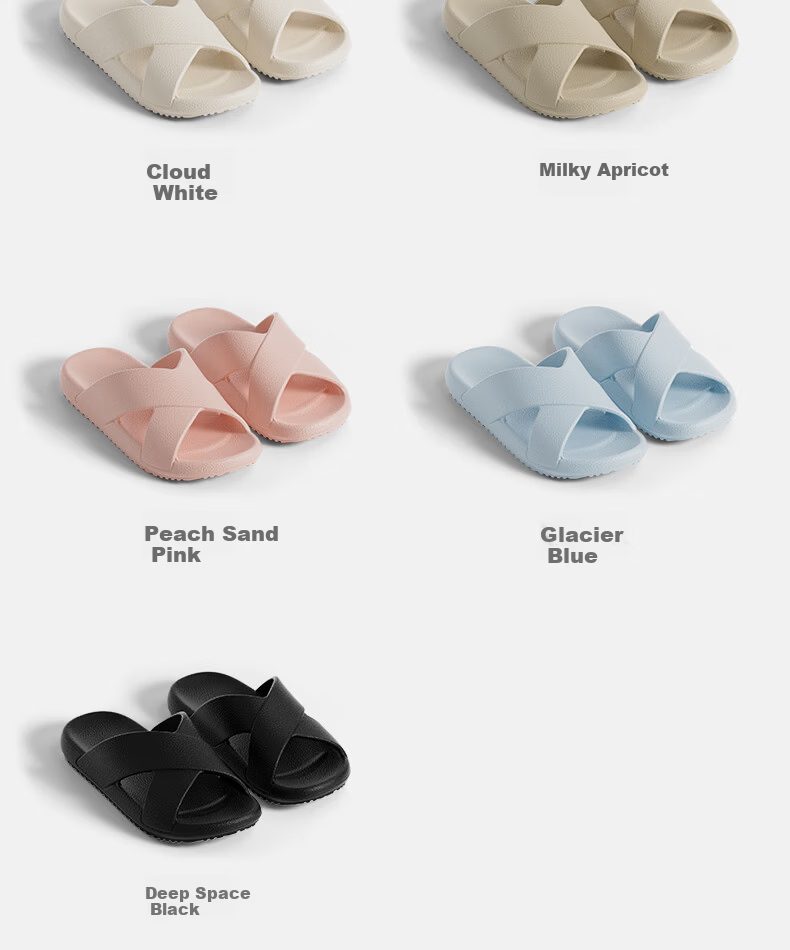 Puxiyue Wooden Home Summer Thin Sole Bathroom Non-Slip Simple Cross Strap EVA Slippers for Men and Women Indoor 9