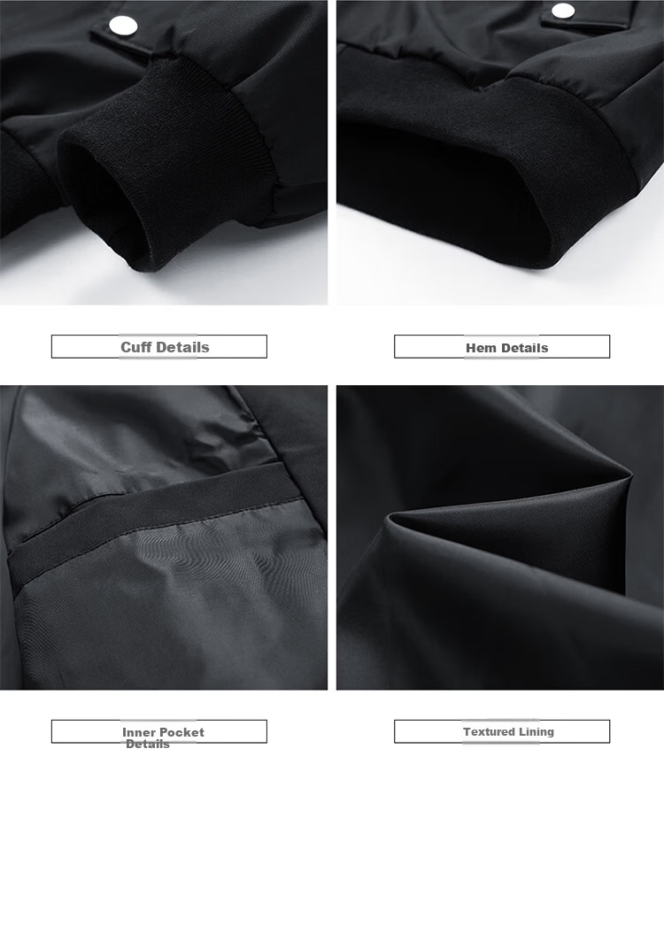 I'M DAVID Men's Windproof Flight Jacket Spring Autumn Casual Commuter Sports Baseball Collar Retro Revival Coat 13