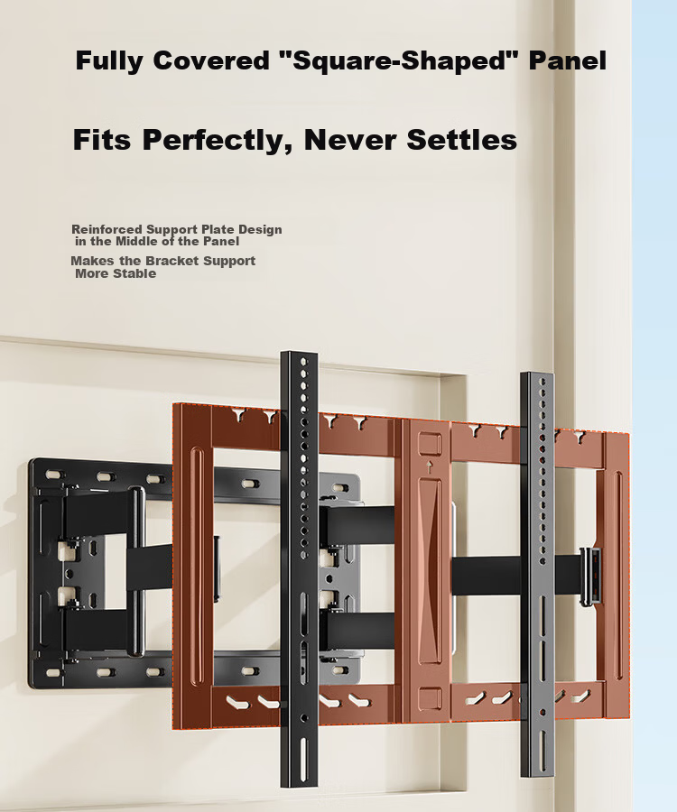 Junao Embedded Dual-Arm Telescopic TV Wall Mount Bracket, Extendable and Rotatable, Compatible with 75-110 Inch TVs, Universal for Xiaomi, Hisense, Skyworth, TCL 19