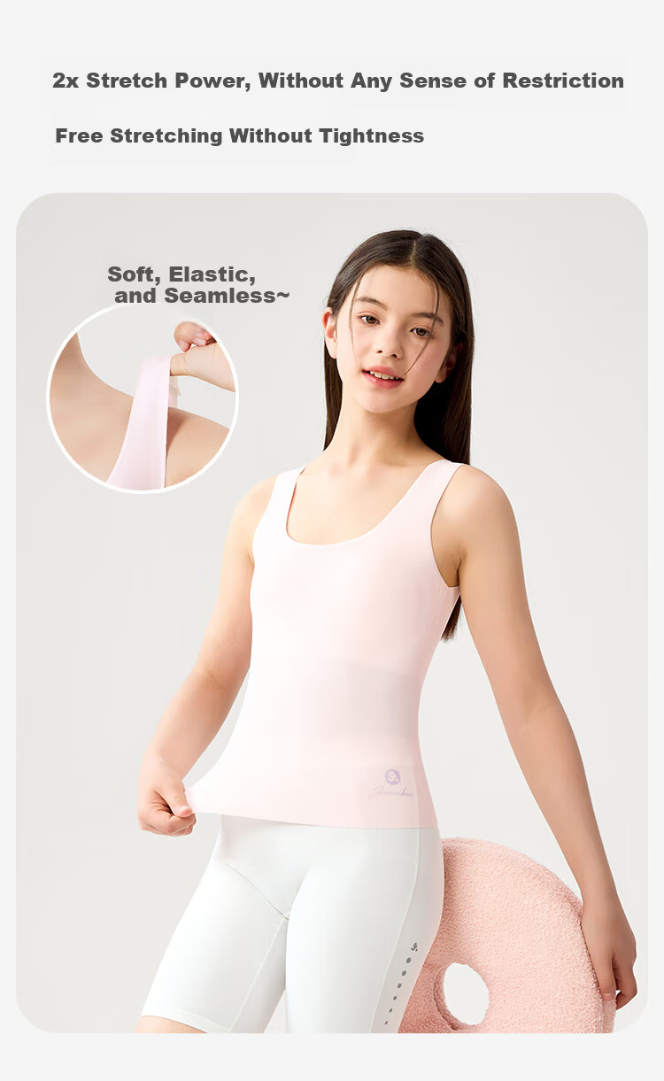 Jiusuiban Children's Vest for Girls, Size 120S, Jinmo Brand, for Ages 12-15 during Puberty, with Chest Pads, Bra, Student Anti-Nipple Show Underwear 9