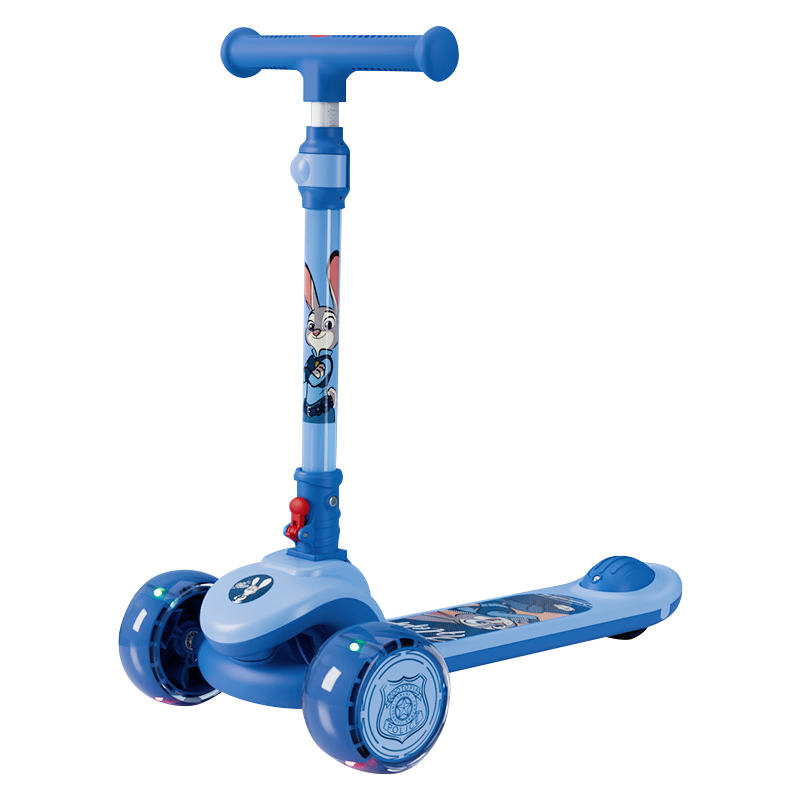 Disney Kids Scooter 3-12 Years Foldable Three-Wheel Scooter with Flashing Wheels for Boys and Girls Zootopia Judy