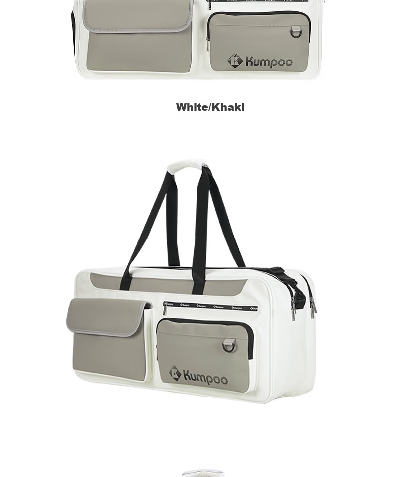 KUMPOO 26th Anniversary New Badminton Bag Durable Waterproof Heat-Resistant Sports Handheld Shoulder Bag Xunfeng KB-663 Silver/Grey 17