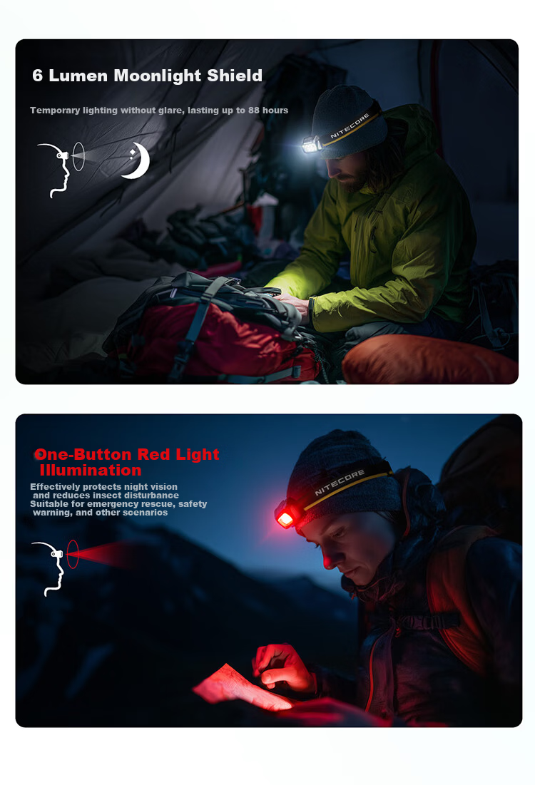 NITECORE HA25 UHE Outdoor Headlamp Multi-Color Temperature Lightweight Portable Hiking Mountaineering Night Running Light 9