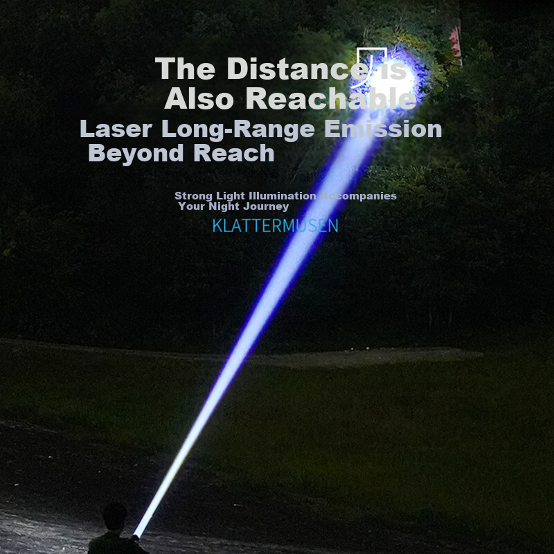 Smile Shark 717 High-Power Flashlight Ultra-Long Battery Life Outdoor Survival Bright 200000 Lumen Laser Beam