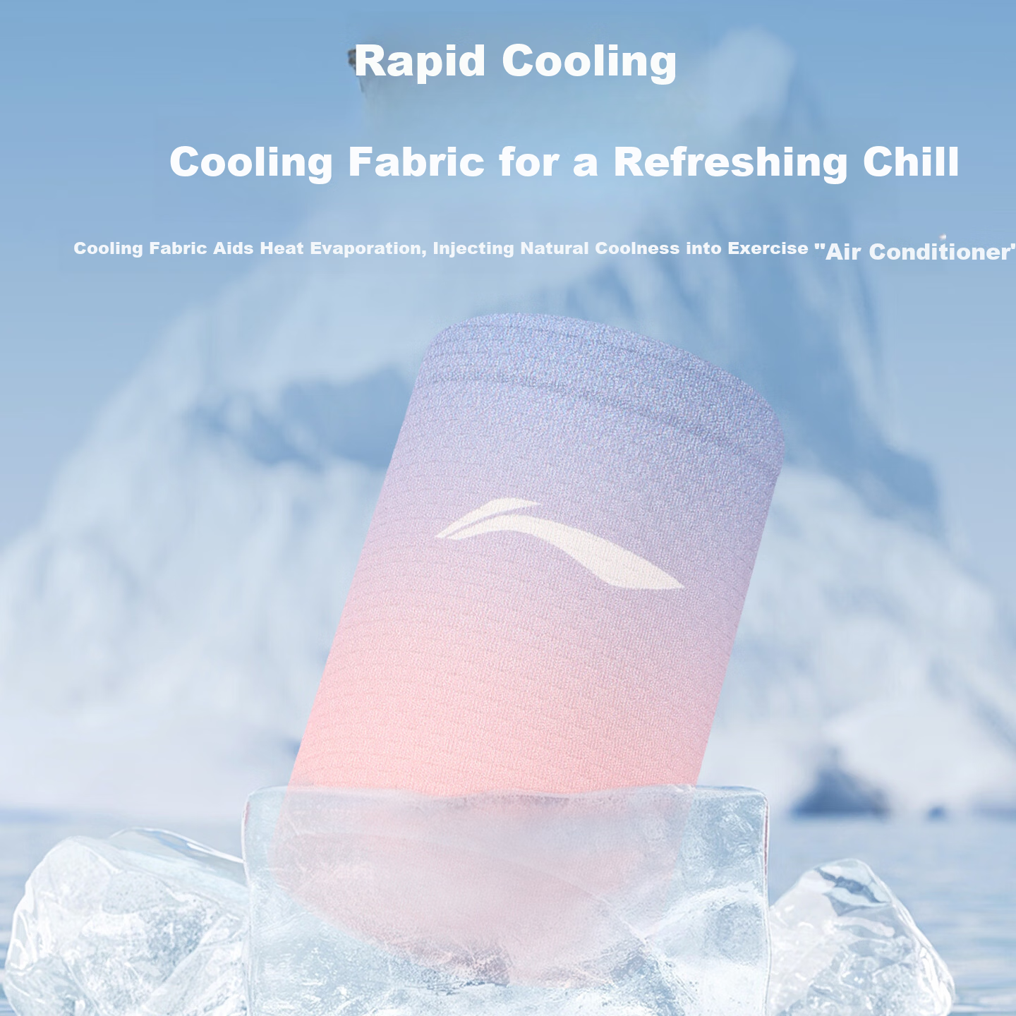 Li-Ning Cooling Wrist Towel Summer Quick-Dry Thin Sweat Absorbing Sports Wristband for Badminton Basketball Fitness Yoga