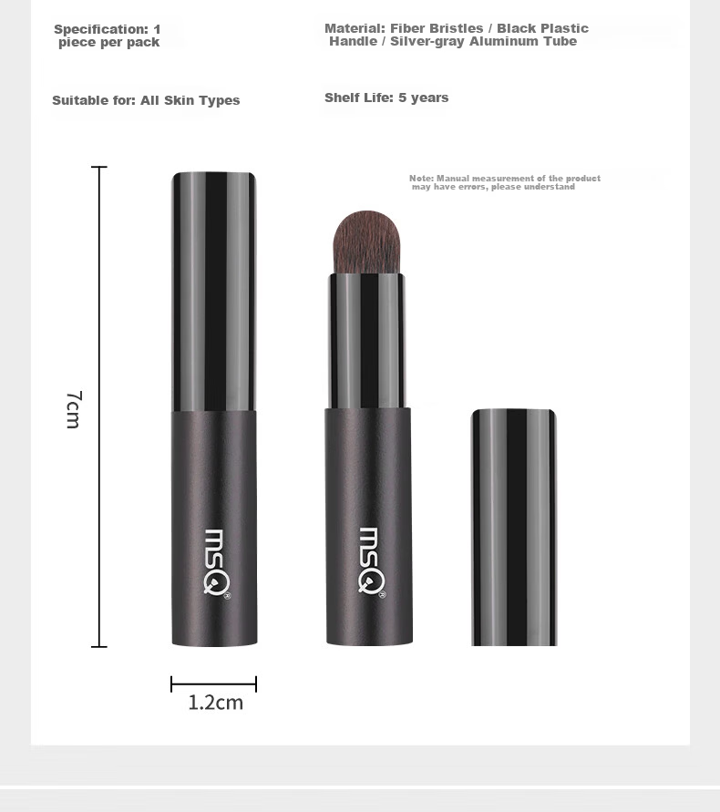 MSQ Mini Portable Lip Brush with Cap Round Head Lipstick Brush Mini Concealer Brush Lip Balm Blending Lip Mud Lip Gloss 9