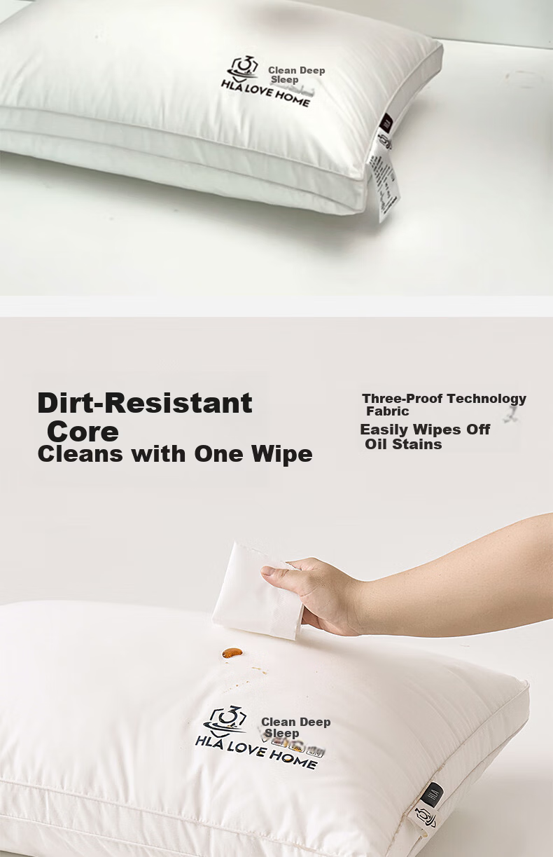 HLA A-Class Cotton Three-Protection Pillow Core Antibacterial Mite-Resistant Oil-Resistant Fiber Pillow Deep Sleep High Pillow Pair 3