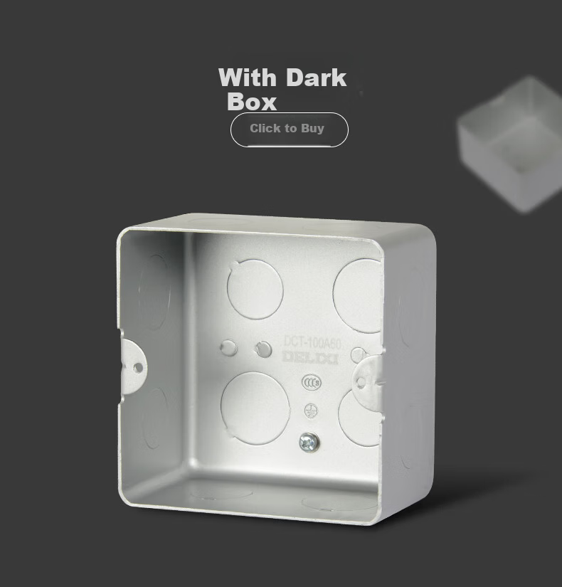 DELIXI Silver Five-Hole Copper Ground Floor Socket with Flip Waterproof Cover and Concealed Box DCT-F120/FYZS 16