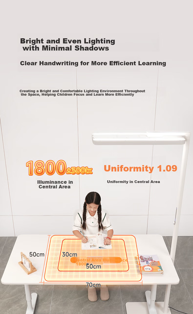 Haishibao Red Light Eye Protection Full Spectrum Children's Student Learning Smart Floor Desk Lamp E2B-125W 14