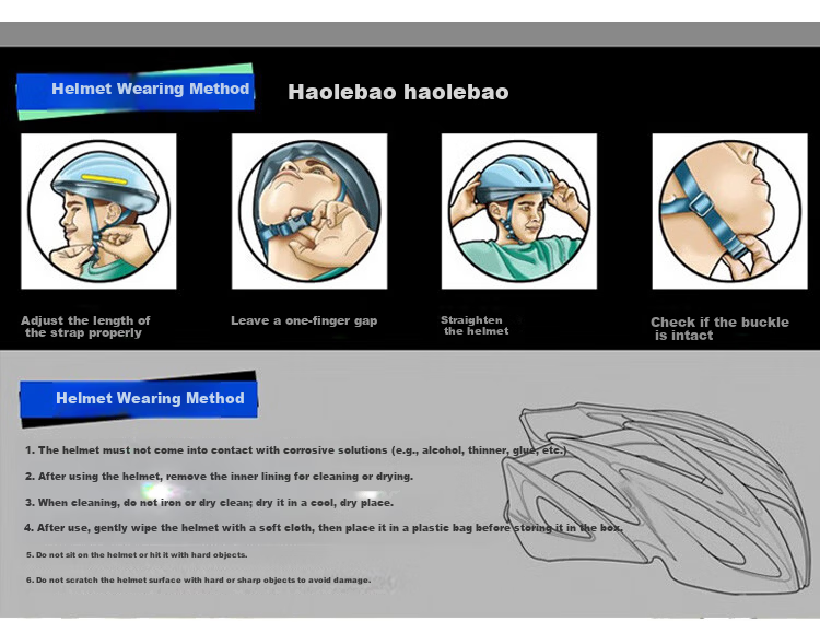 Haolebao Magnetic Visor Cycling Helmet Unisex Mountain Road Bike Helmet Integrated Mold Black Blue 14