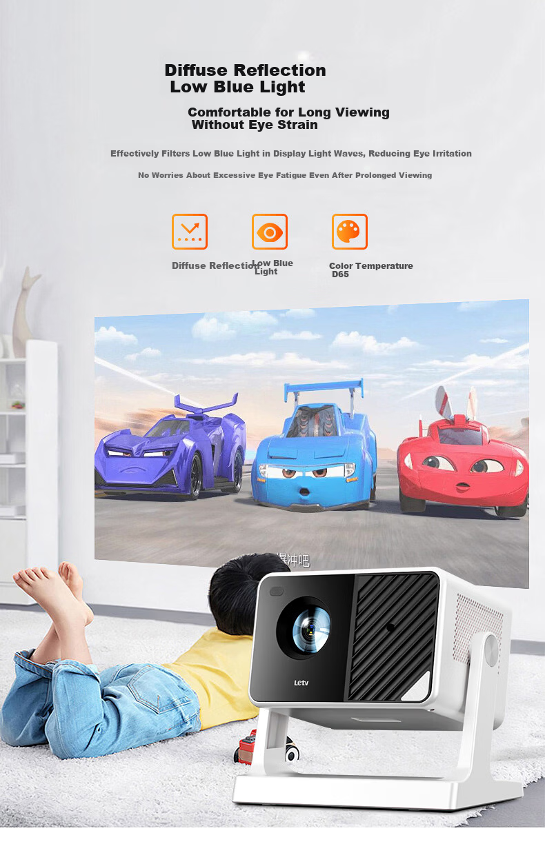 LeTV TV Projector Home Bedroom Living Room Ultra HD Home Theater Smart Portable Projector Mobile Phone Projection TV X212 (Electric Focus) 7