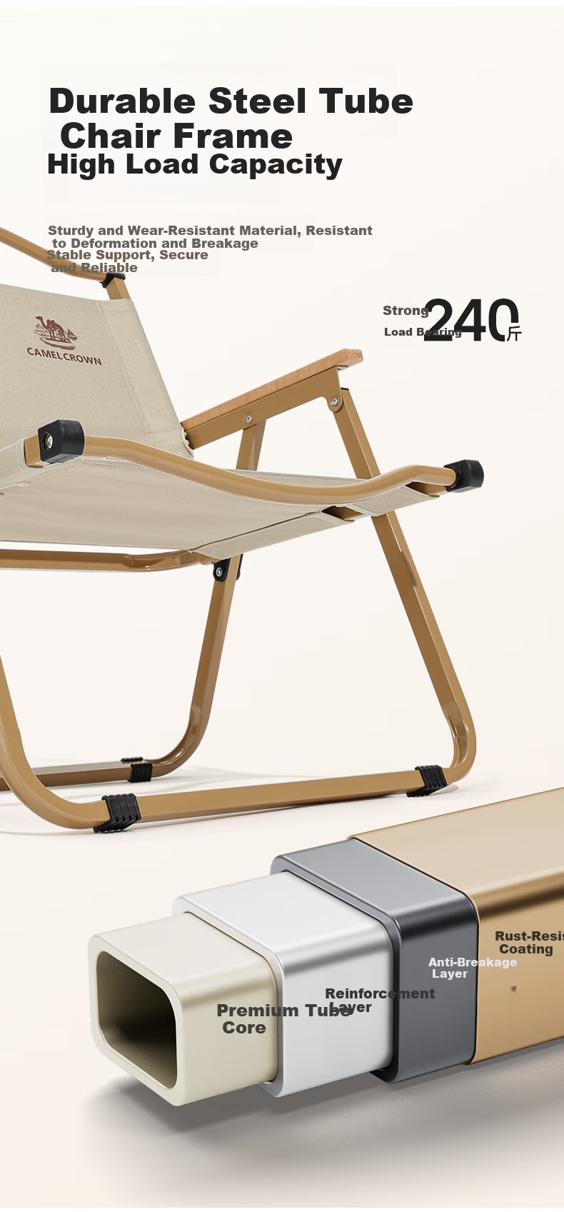 CAMEL Outdoor Kermit Chair Camping Picnic Folding Fishing Sketching Chair Equipment D619A Black 7