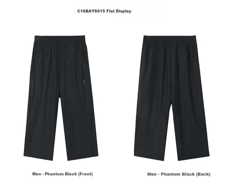 CAMEL Original Yarn Sun Protection Sports Pants Men Cooling Quick-Dry Knit Capri Pants C16BAYL6015 Phantom Black XXL 7