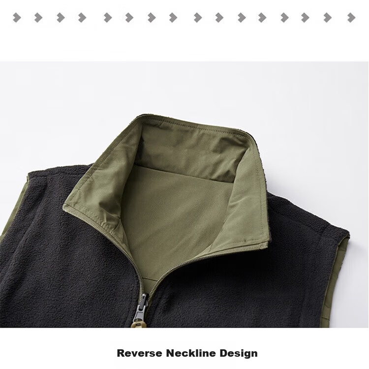JEEP SPIRIT Men's Autumn Winter Sleeveless Vest Loose Multi-Pocket Warm Reversible Jacket Dark Blue XL