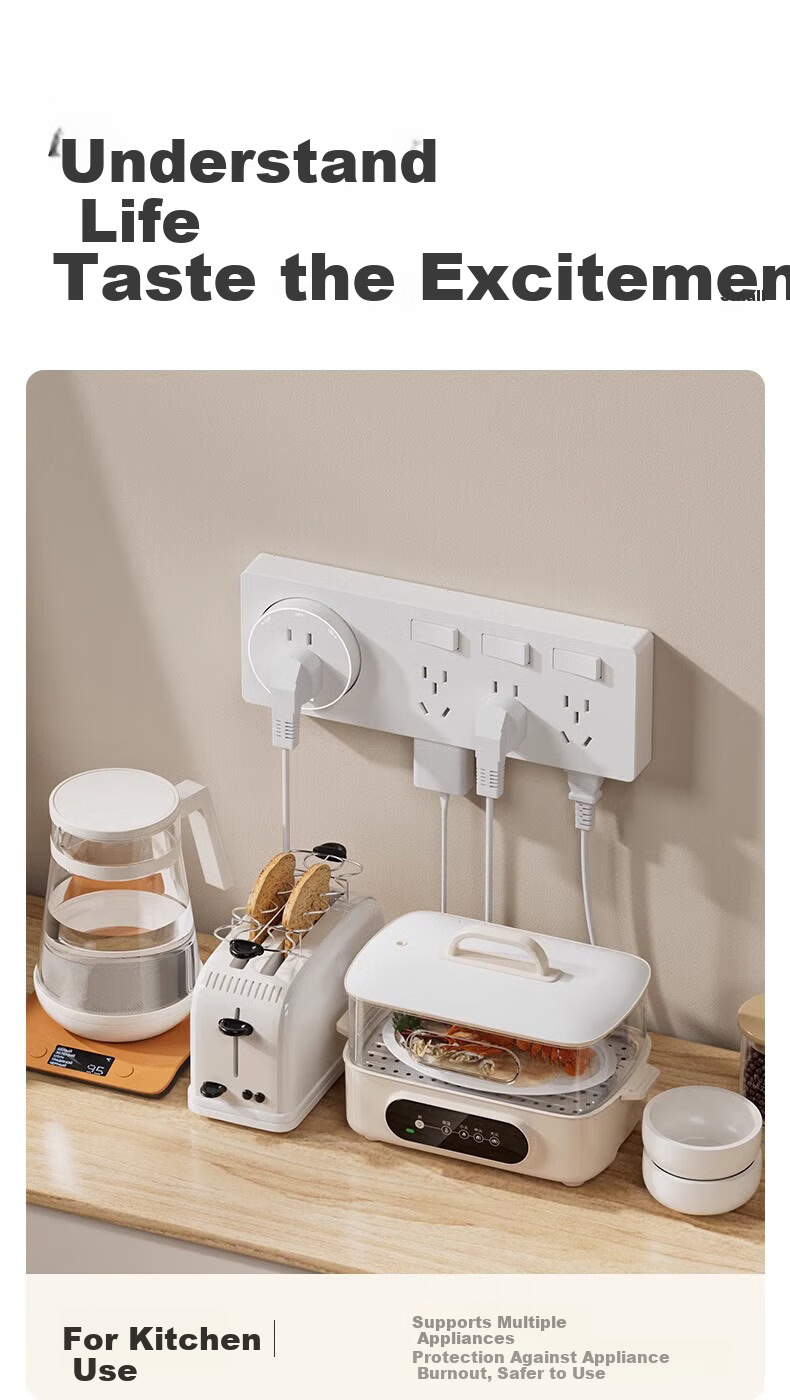 AUX 86-Type Expandable Socket Extension Converter Concealed Multi-Port Household Power Strip with Switch Three Switches 21 Holes + Five Holes Left Expansion Aperture Gray 9