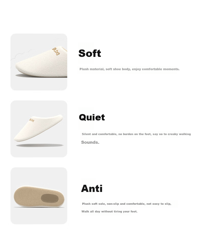 Poxi Autumn And Winter Indoor Quiet Simple Closed-Toe Slippers for Women, Home Floor Indoor Silent Cotton Fabric, Light Pink, Size 36-37 11