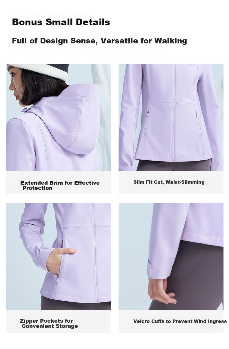 MOLY VIVI Slim Fit Softshell Jacket Women Waist-Cinching Spring Summer Outdoor Windproof Waterproof Sports Hiking Coat Magic Vivi 10
