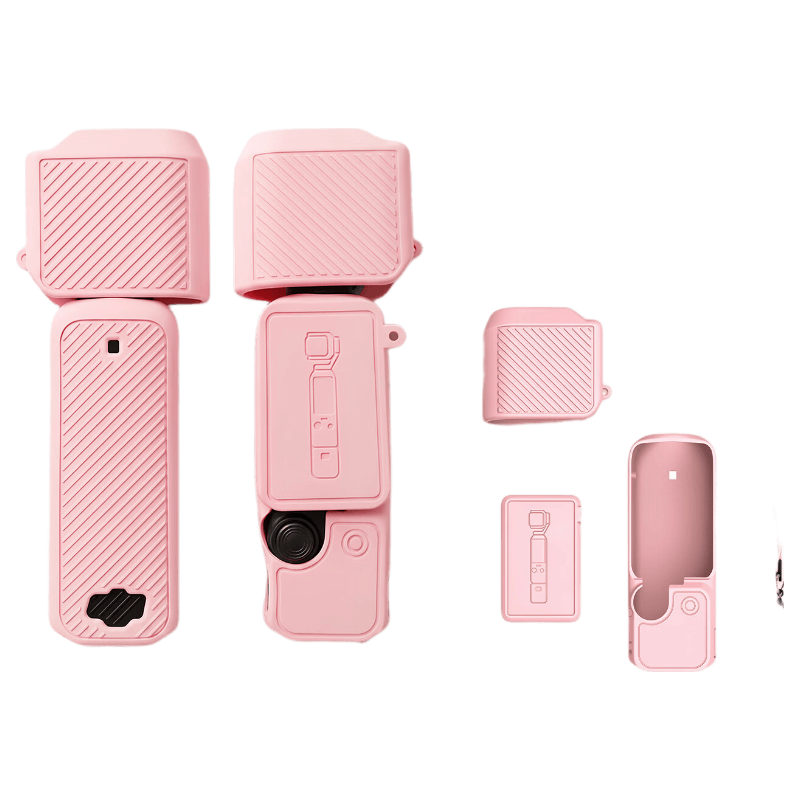 CHENSONG Silicone Full-Cover Protective Case for DJI Pocket 4 Osmo Pocket Handheld Camera - Pink