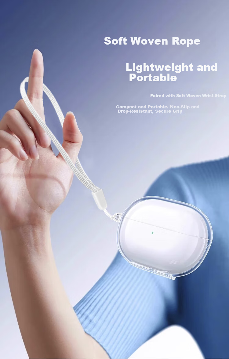 Hot Fire Compatible Huawei FreeBuds Pro4 Transparent Bluetooth Earphone Case Silicone Soft Full-Cover Shockproof Ultra-Thin Protective Shell with Bare Machine Aesthetic + Braided Strap 12