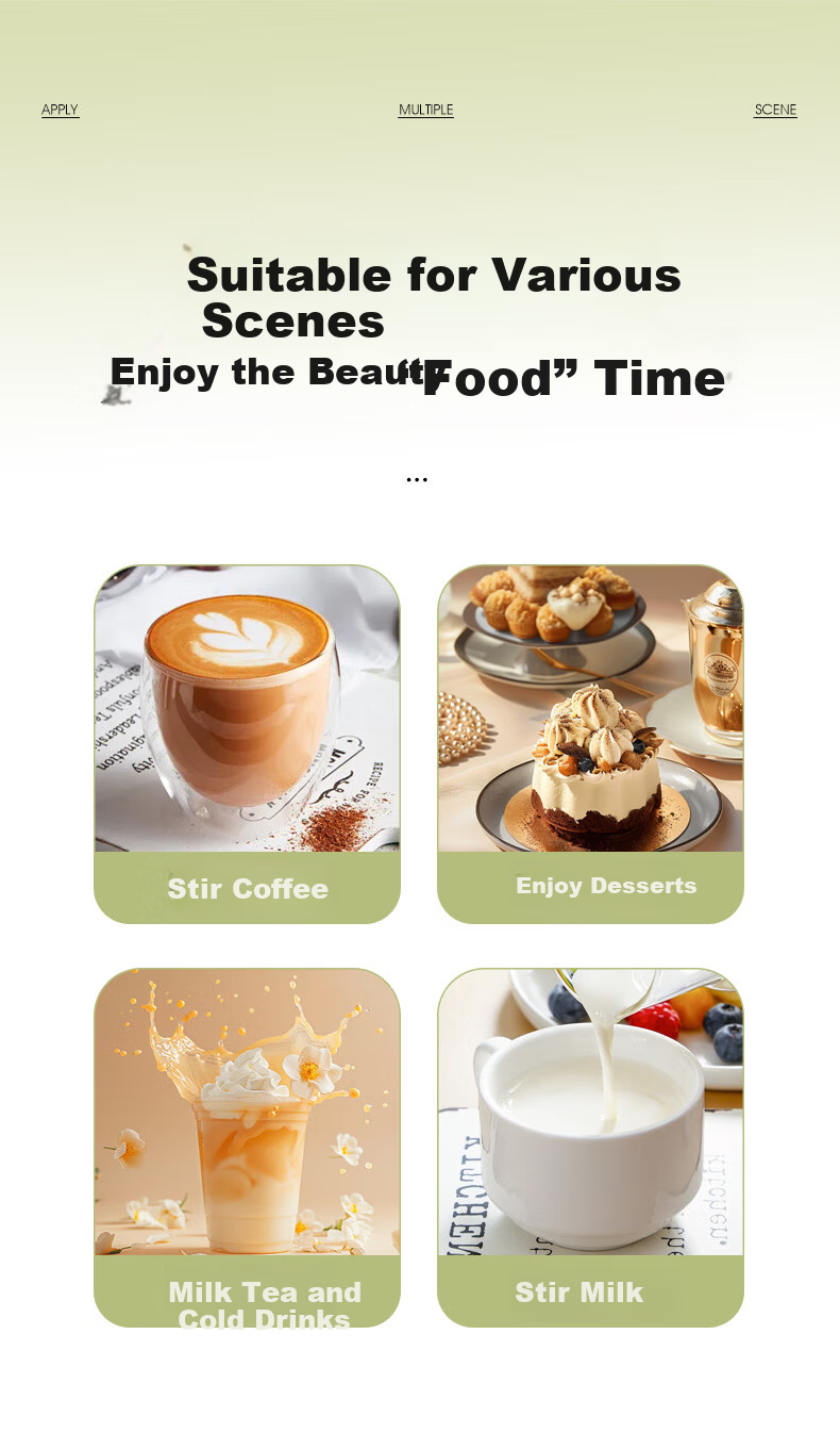 Guangyi 304 Stainless Steel Coffee Spoon Long Handle Small Soup Spoon Honey Stirring Stick Dessert Stirring Spoon 2 Pieces GY7726 10