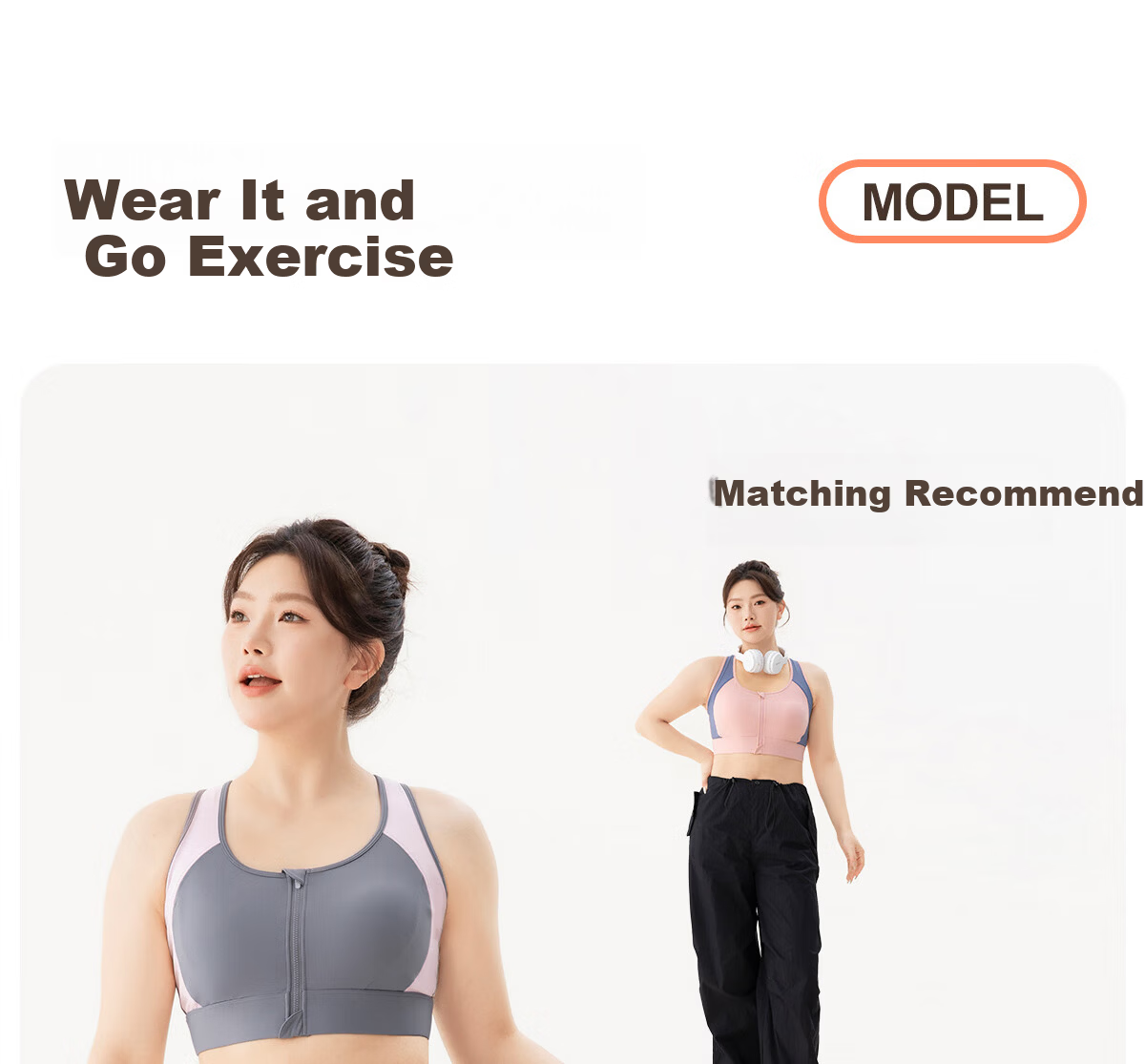 361° Plus Size Sports Vest Shockproof Anti-Sag Front Zipper Yoga Bra Fitness Plus Size Women's Sportswear 18