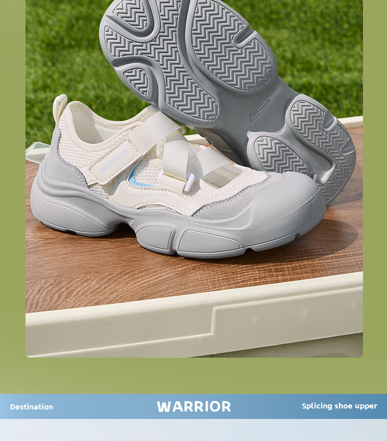 Warrior Women's Shoes 2026 New Summer Hollow-out Mary Jane Thick-soled Sandals 5890 Beige Khaki Size 38 11