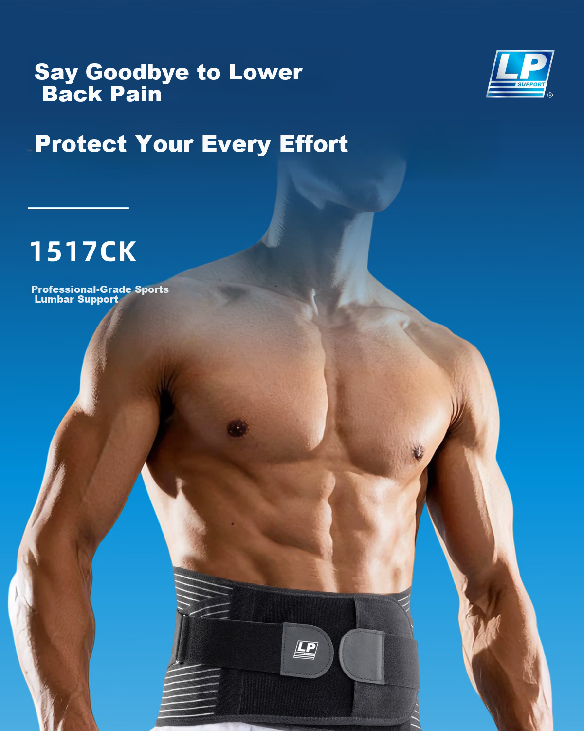LP 1517CK Men's Waist Support Belt Fitness Training Professional Basketball Waist Trainer Running Squat Abdominal Belt Black L/XL 3