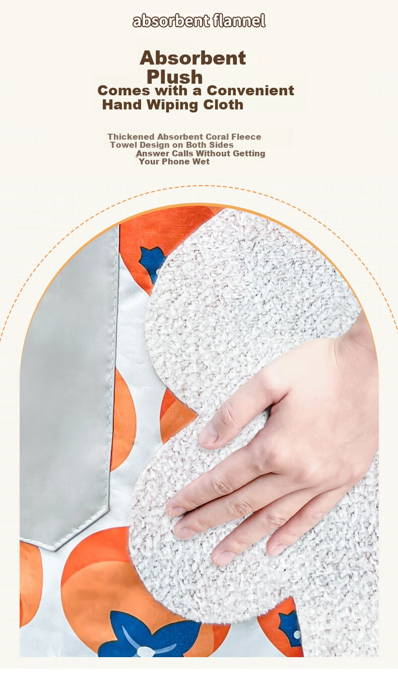 Edo Apron Set for Home Kitchen Baking, Waterproof and Oil-Proof with Towel, 2 Pieces, Orange and Red 5