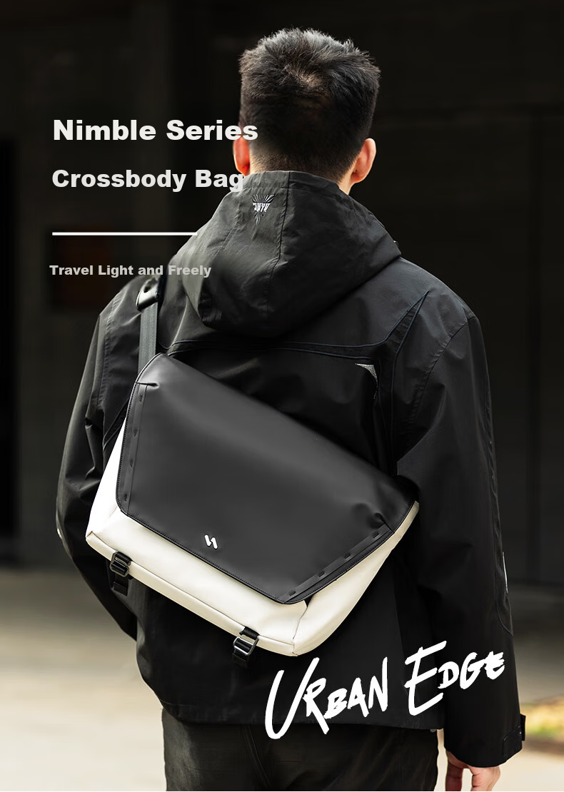 Inateck Men's Crossbody Shoulder Bag High-End Portable Casual Laptop Bag Commuter Travel Cycling Messenger Bag Large Capacity 1