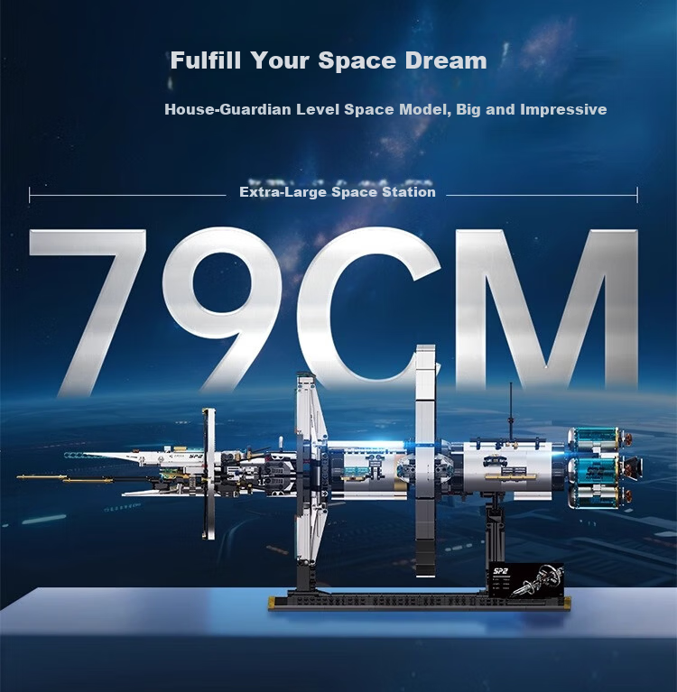 Electric Building Blocks Space Station Model Educational Toy for Boys Ages 6-12 Birthday Gift 4